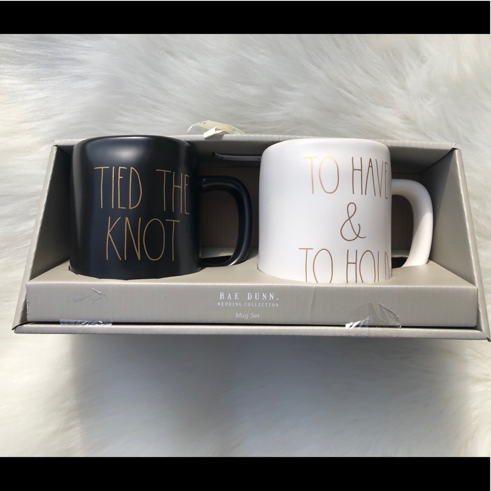 Rae Dunn Tied The Knot Mug Set NEW IN BOX